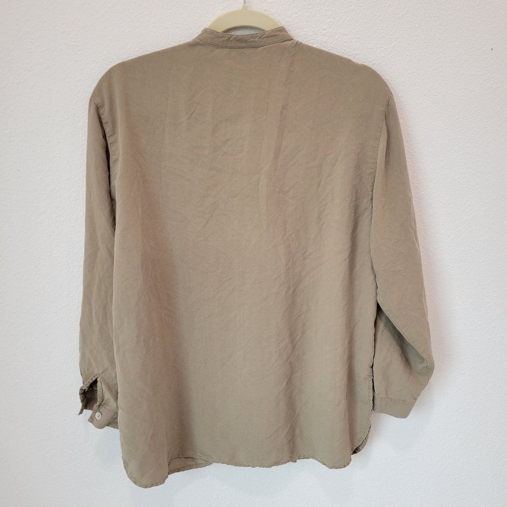 Rafaella Beige/Taupe 100% Silk Button Up Shirt Women’s M - Picture 5 of 5